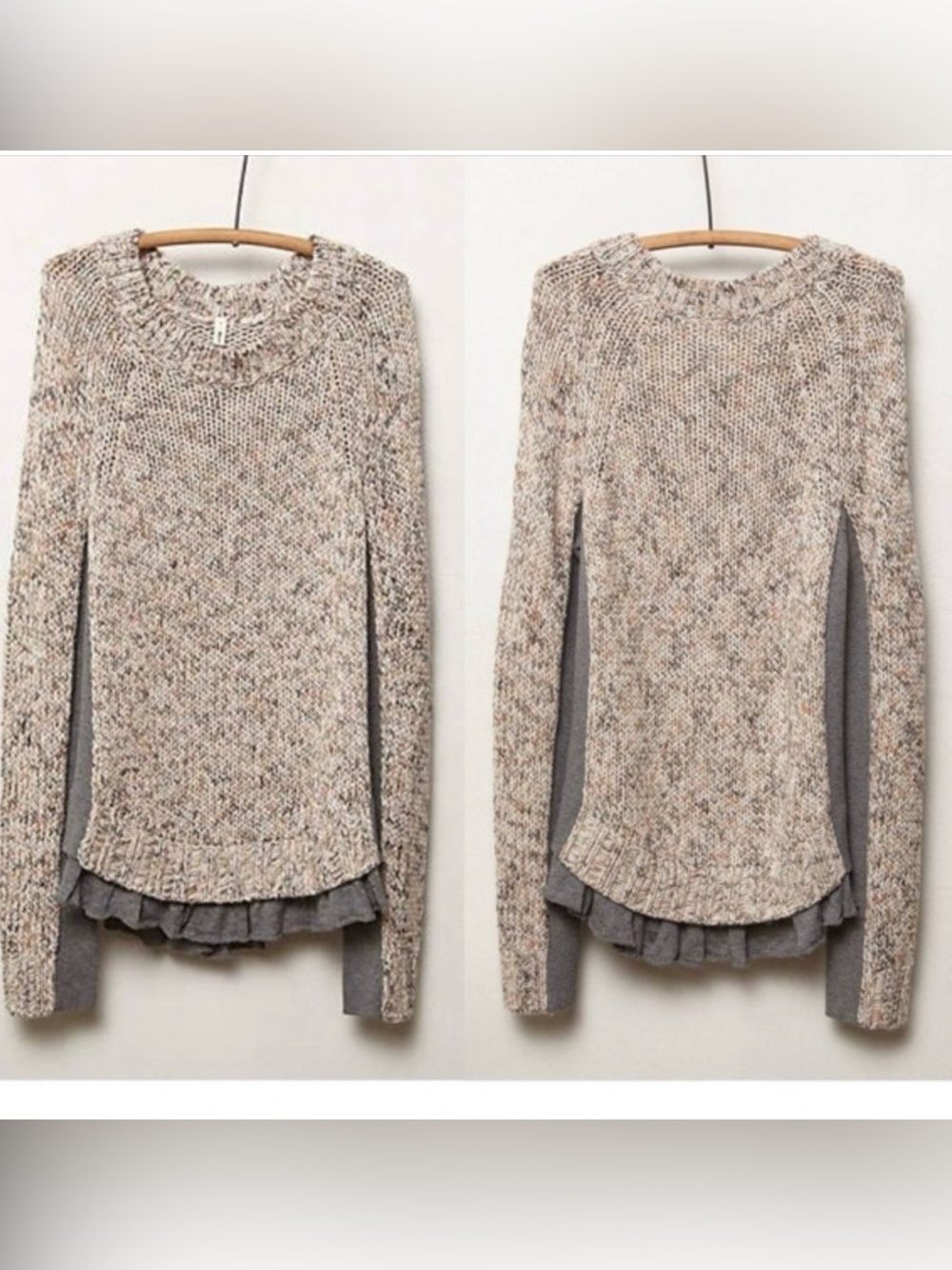 ANTHROPOLOGIE BOGO Free Moth Apsara Pullover Sweater Ruffle sz Medium